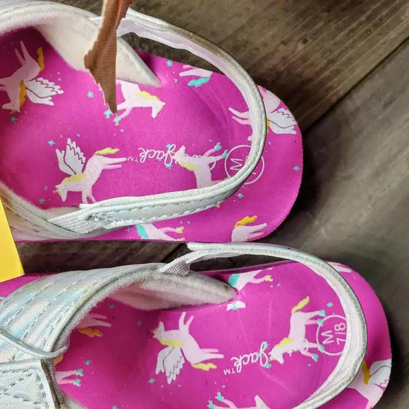 NWT Cat & Jack Horse Unicorn Flip Flops Sandals Pink White Little Girls Size 7/8 - Picture 5 of 12